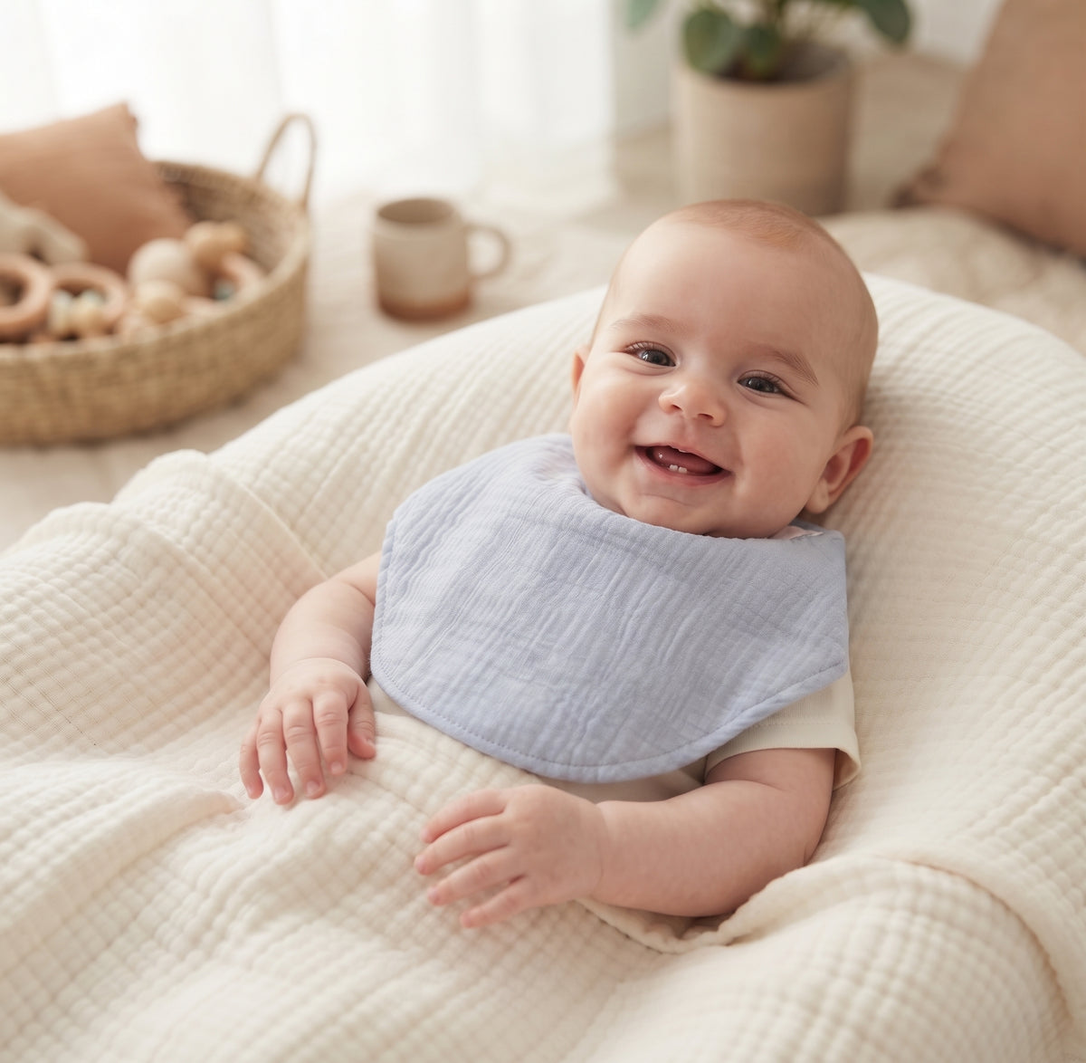 Mušelínový slintáček Monkey Mum® - Fialka