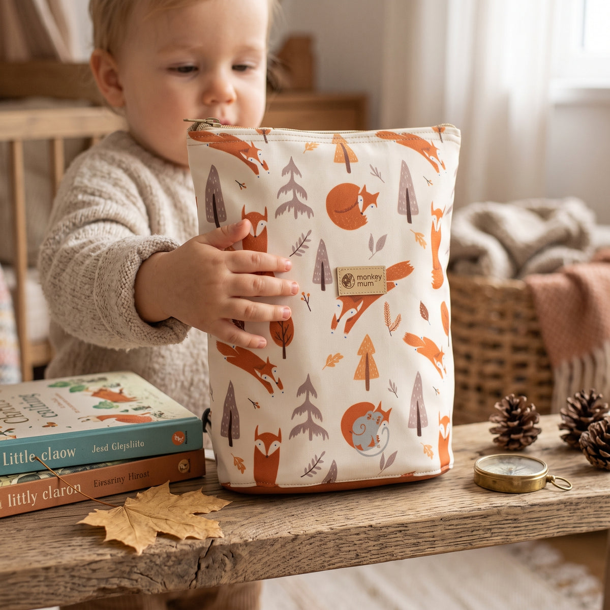 Dětský softshellový batůžek Monkey Mum® - Liščí hrátky