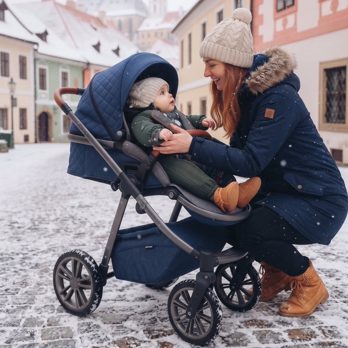 Monkey Mum® Dětská zimní softshellová kombinéza s beránkem - Khaki mysliveček s medvědem - vel.62/68, 74/80
