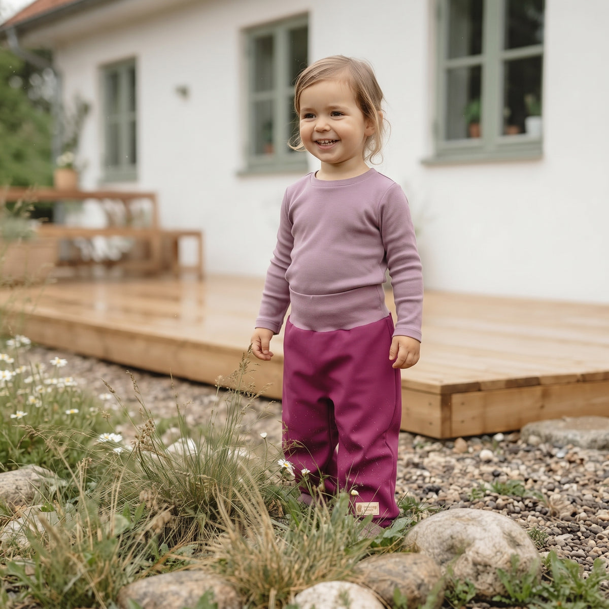 Dětské rostoucí softshellové kalhoty s membránou Monkey Mum® - Šťavnatá malina