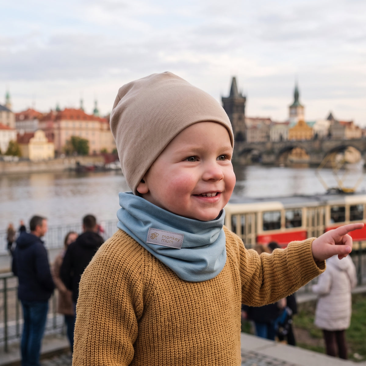 Nákrčník Monkey Mum® - Světle modrý
