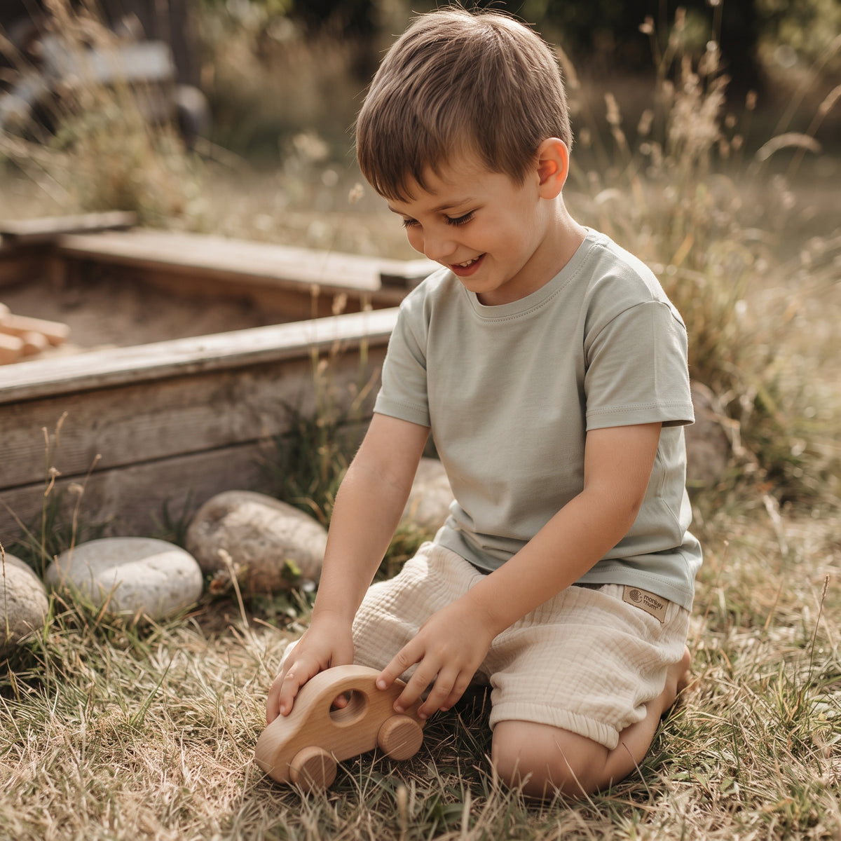Mušelínové kraťásky Monkey Mum® - Béžová