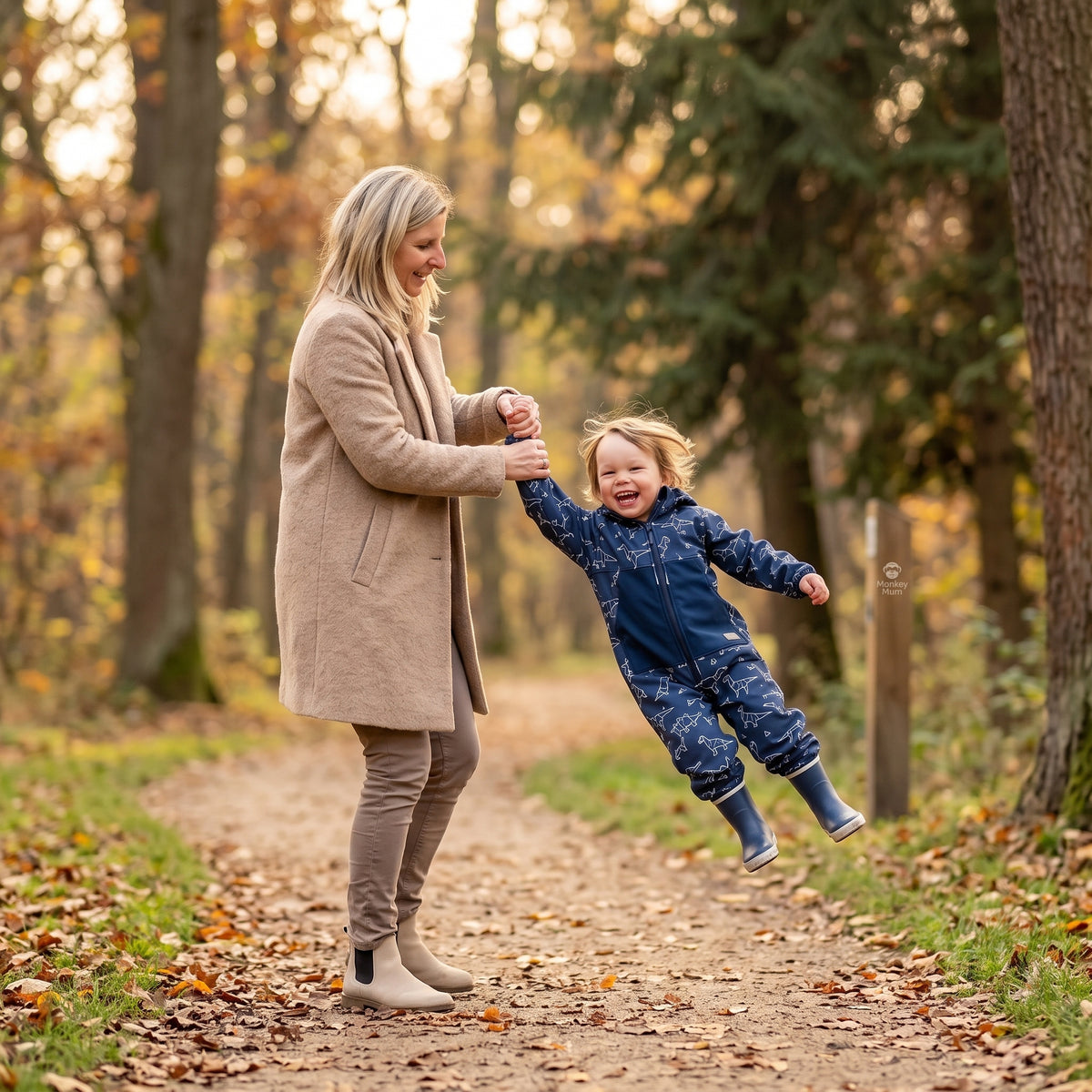 Monkey Mum® Softshellová kombinéza s membránou – Souhvězdí dinosaurů - vel. 98/104, 110/116
