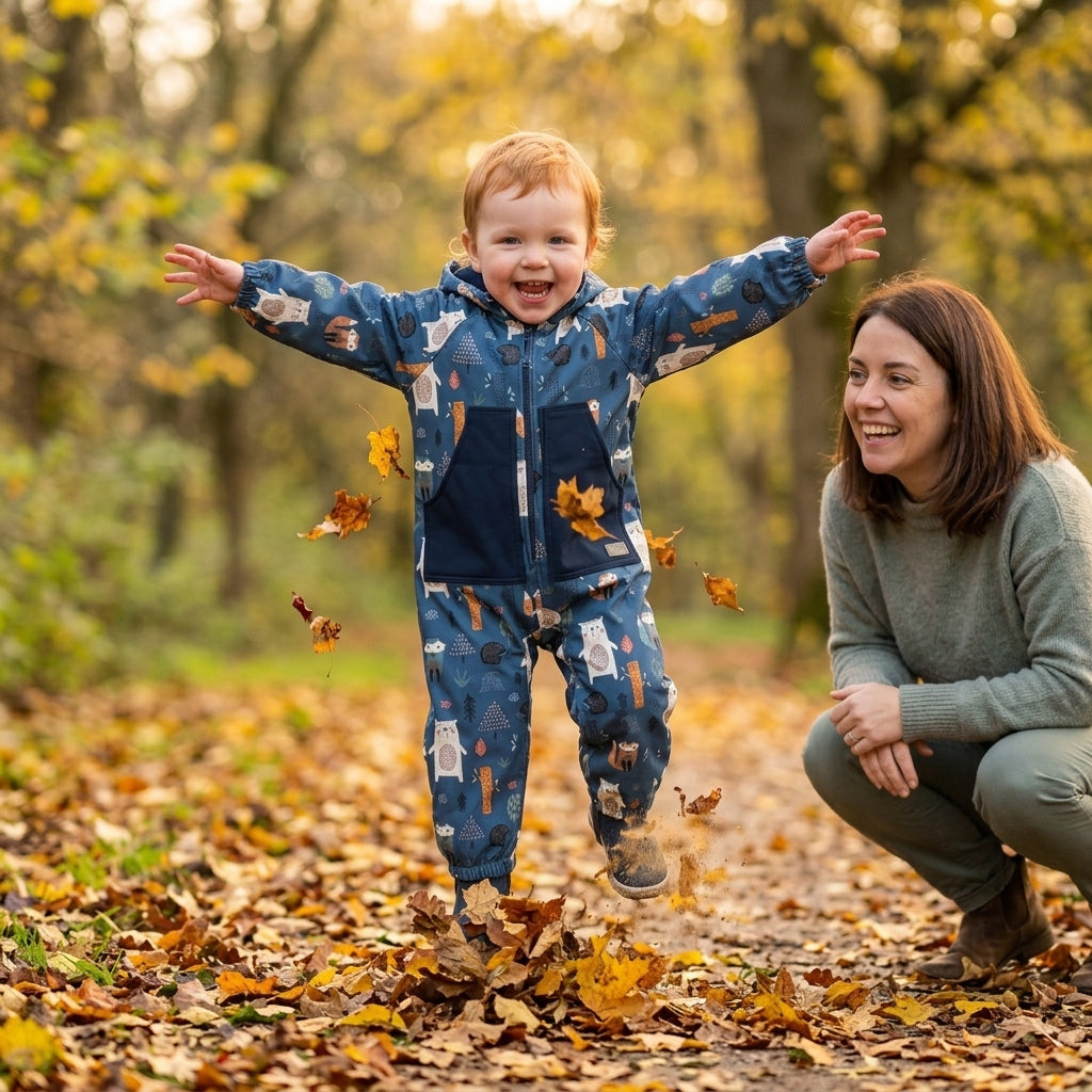 Monkey Mum® Softshellová kombinéza s membránou – Noční zvířátka - vel. 98/104, 110/116
