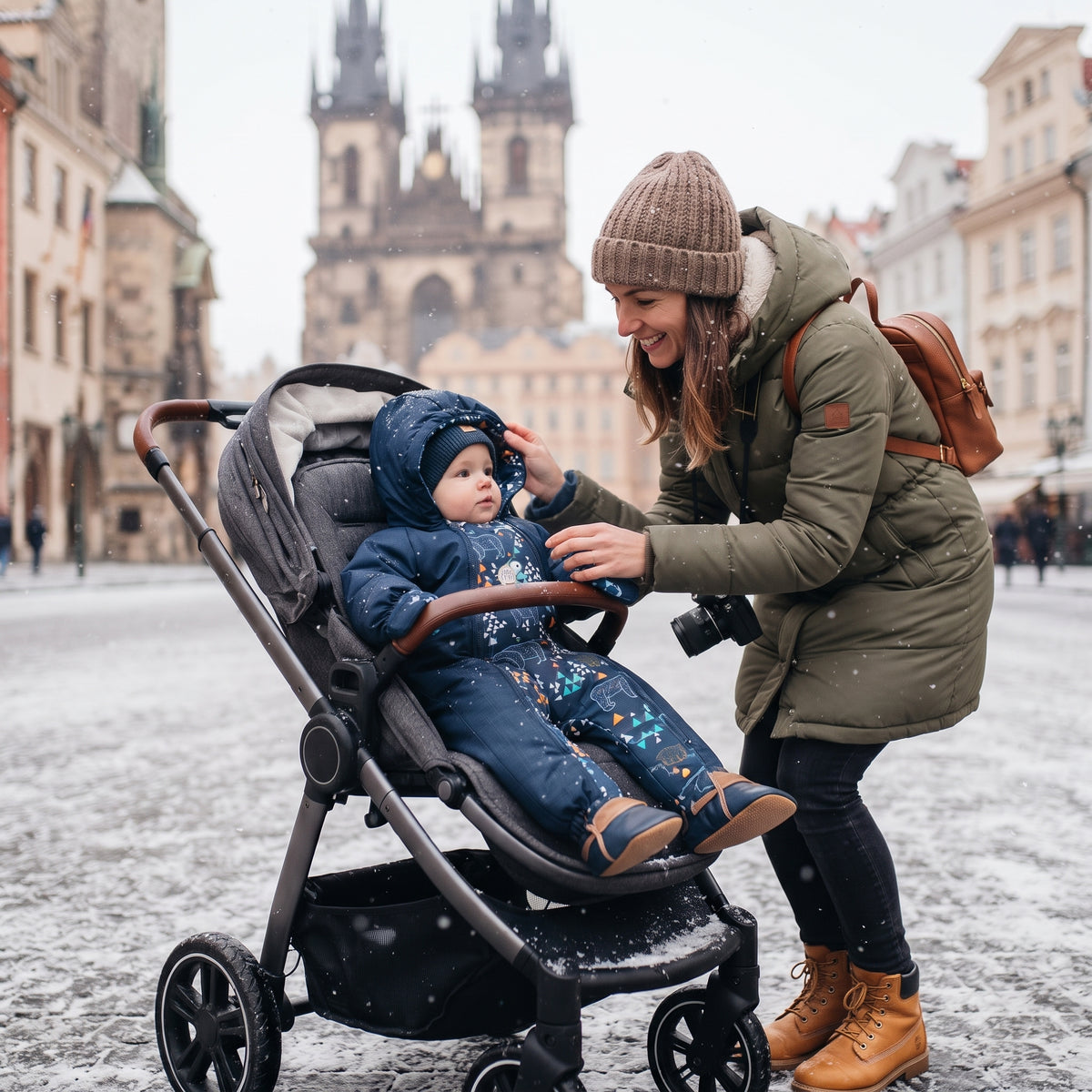 Monkey Mum® Dětská zimní softshellová kombinéza s beránkem - Pohádkový večerníček s medvědem - vel. 62/68, 74/80