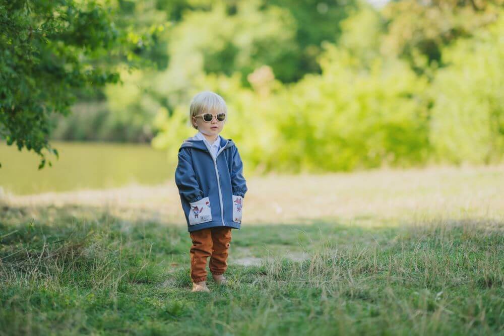 Dětské softshellové kalhoty s membránou Monkey Mum® - Podzimní listí
