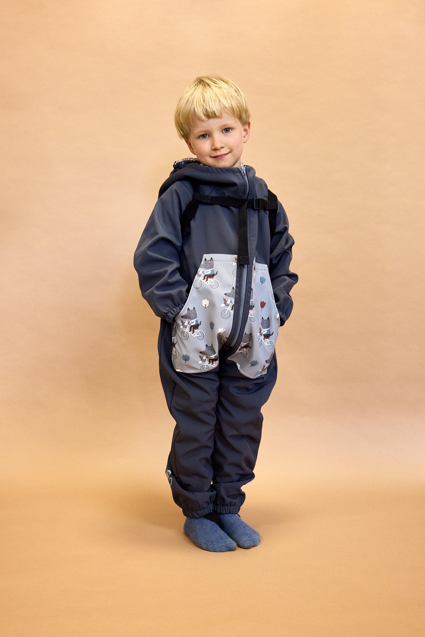 Monkey Mum® Softshellová kombinéza s membránou – Cukrová zvířátka - vel. 98/104, 110/116