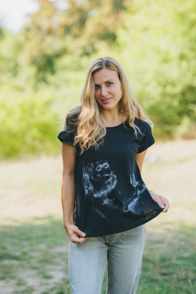 Kojicí tričko Monkey Mum® černé - opička