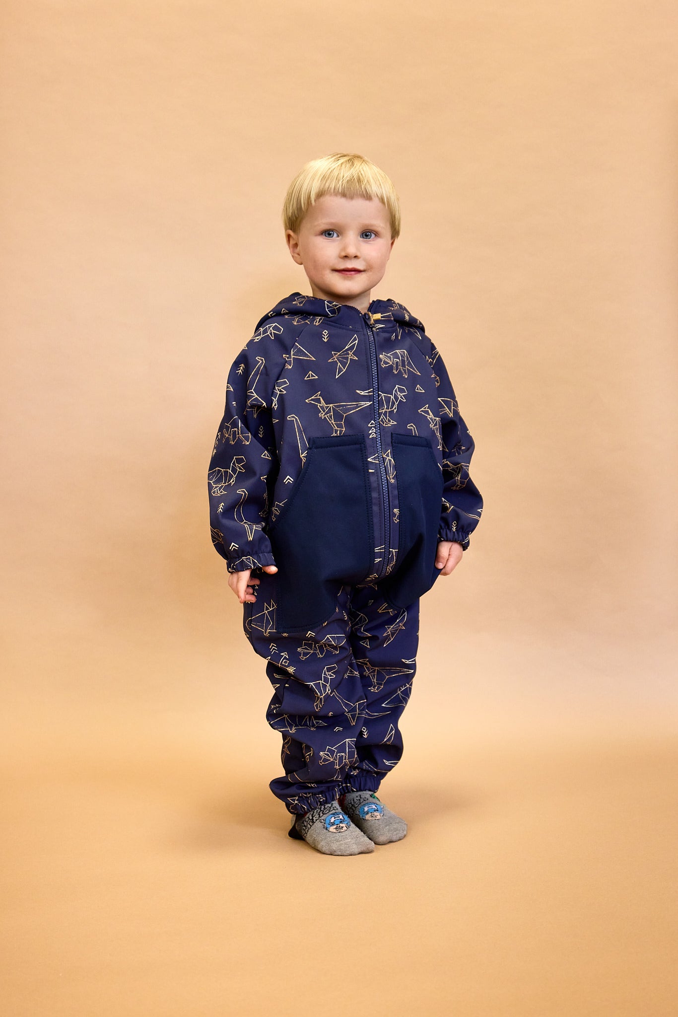 Monkey Mum® Dětská zimní softshellová kombinéza s beránkem - Růžová ovečka - vel. 98/104, 110/116