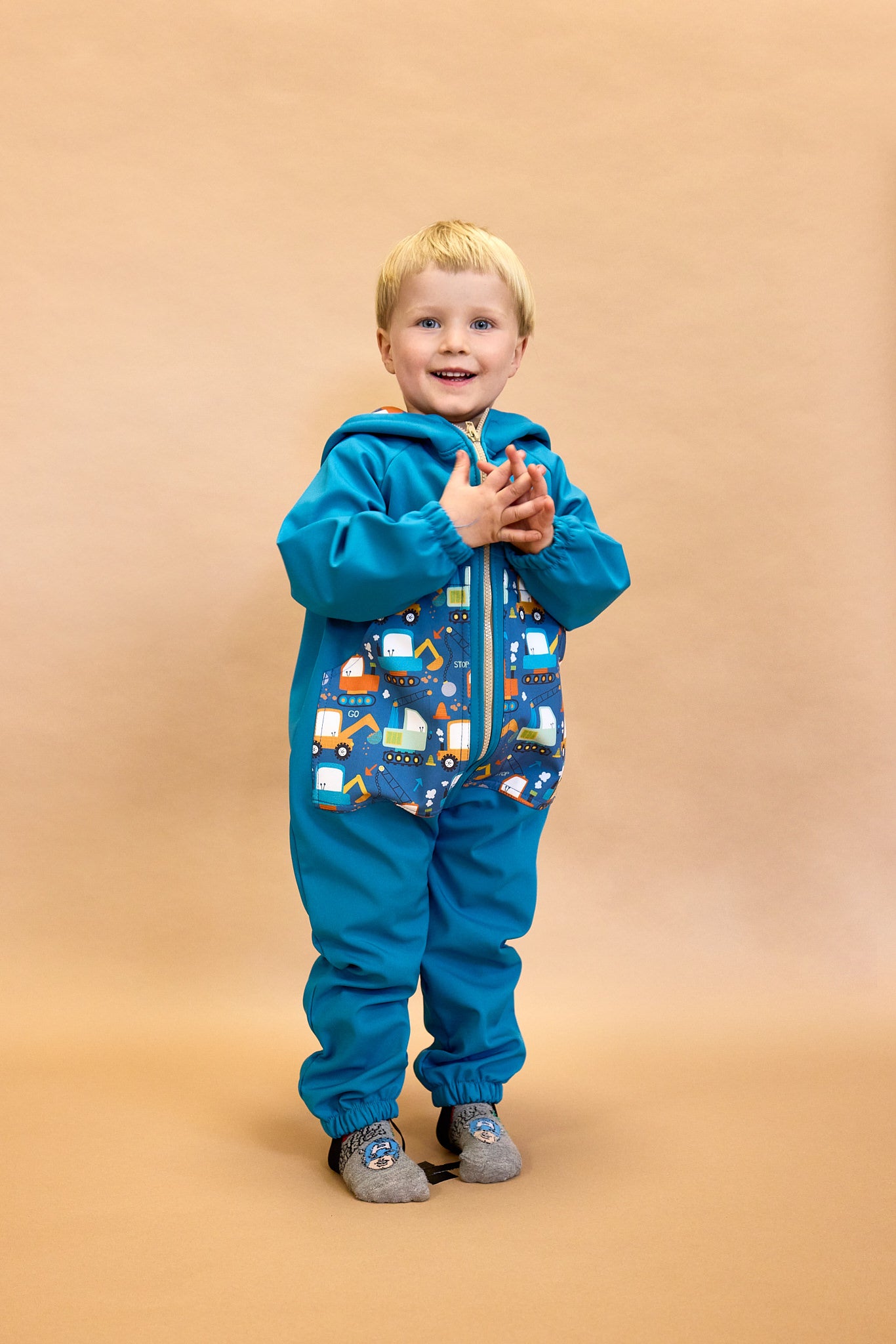 Monkey Mum® Dětská zimní softshellová kombinéza s beránkem - Růžová ovečka - vel. 62/68, 74/80