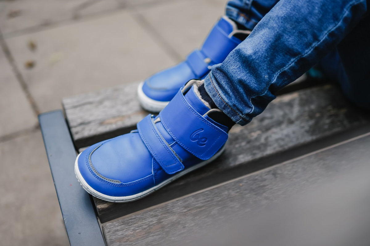 Be Lenka Dětské zimní barefoot boty Panda 2.0 - Blue & White