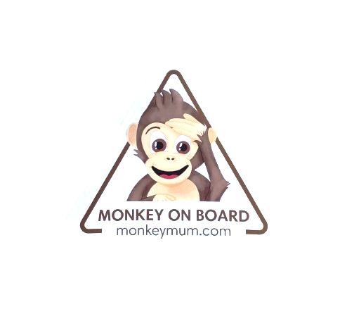 Nálepka na auto Monkey Mum® - Bílá