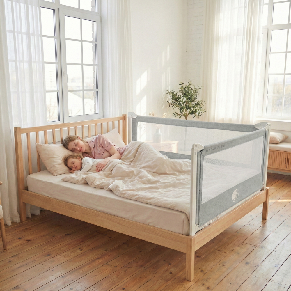 Zábrana na postel Monkey Mum® Popular - tmavě šedá - design