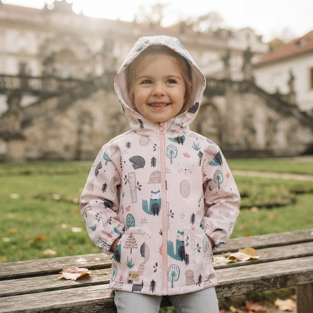 Dětská softshellová bunda s membránou Monkey Mum® - Denní zvířátka