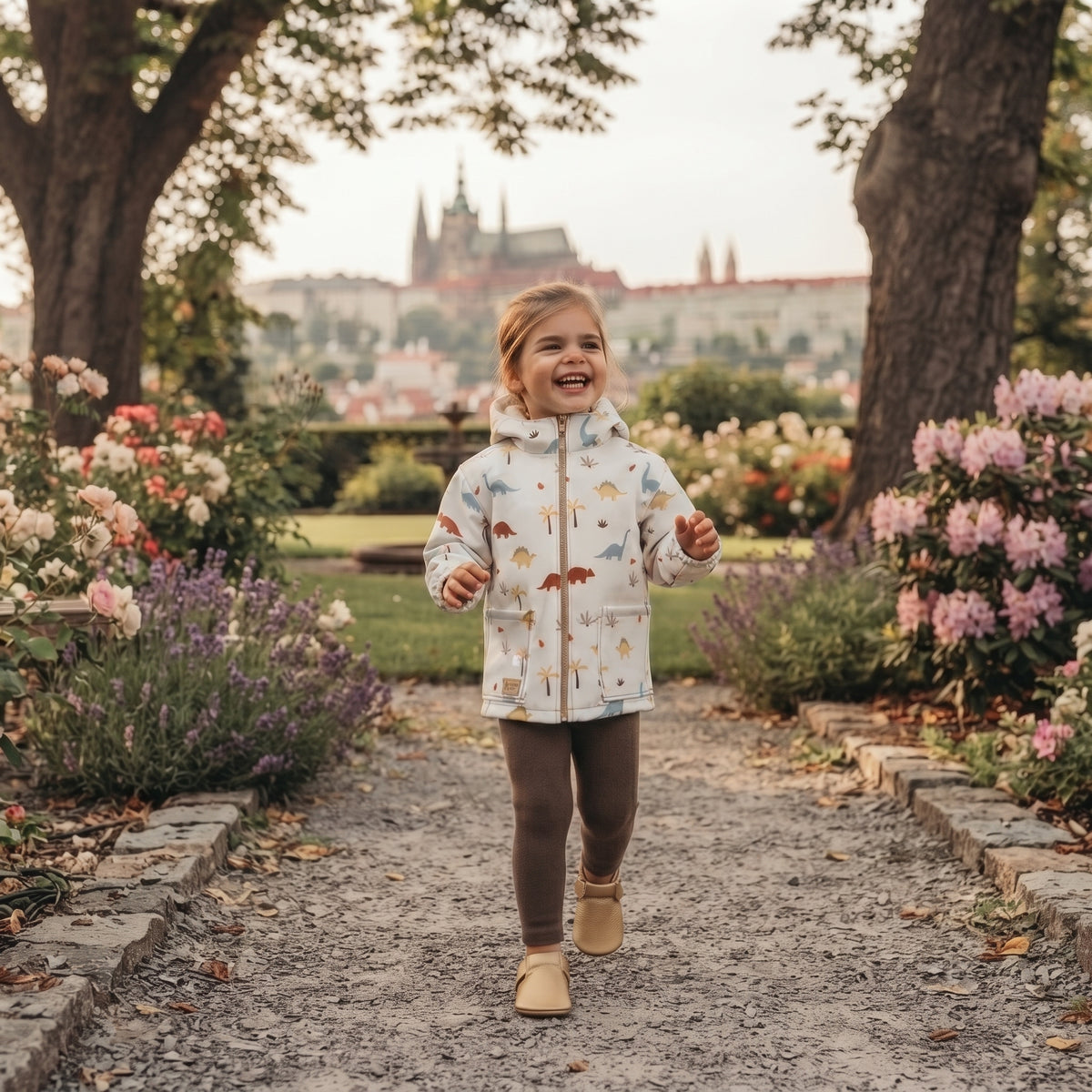 Dětská softshellová bunda s membránou Monkey Mum® - Dinosauří příběh