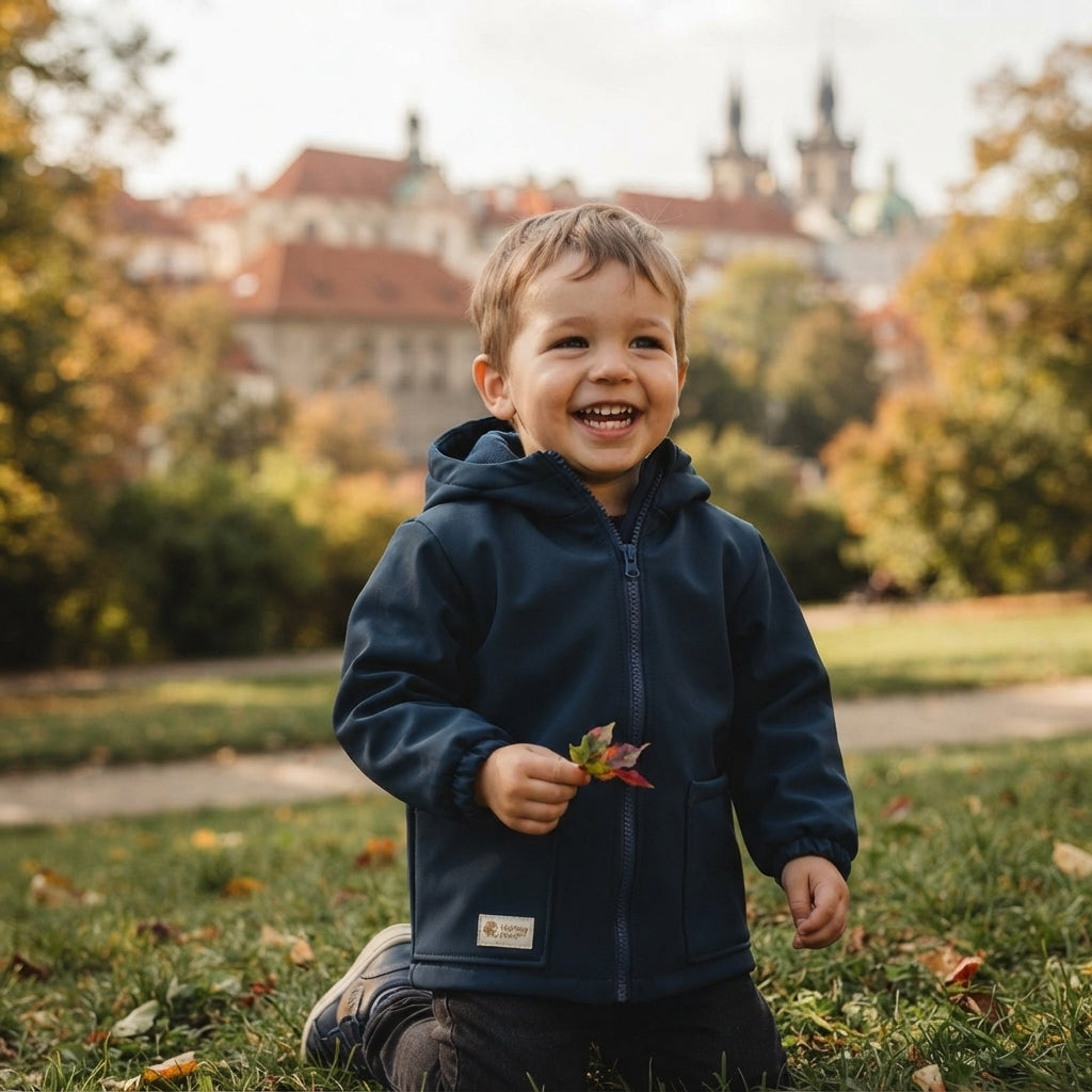Dětská softshellová bunda s membránou Monkey Mum® - Noční obloha