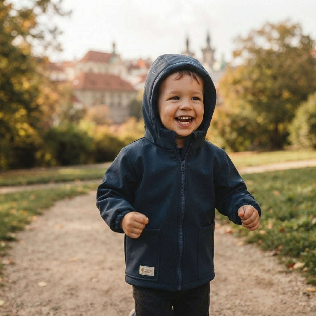 Dětská softshellová bunda s membránou Monkey Mum® - Noční obloha