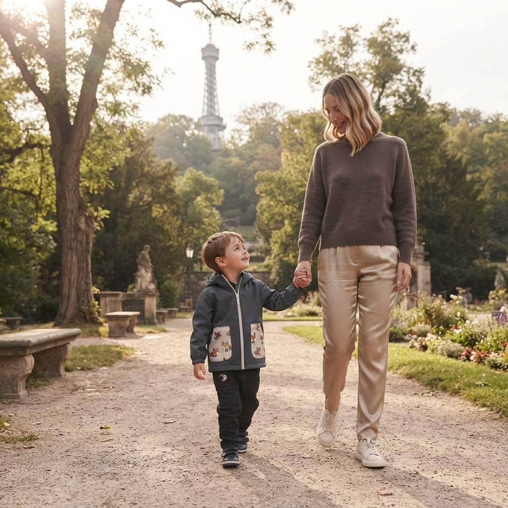 Dětská softshellová bunda s membránou Monkey Mum® - Tajuplný výlet s liškou