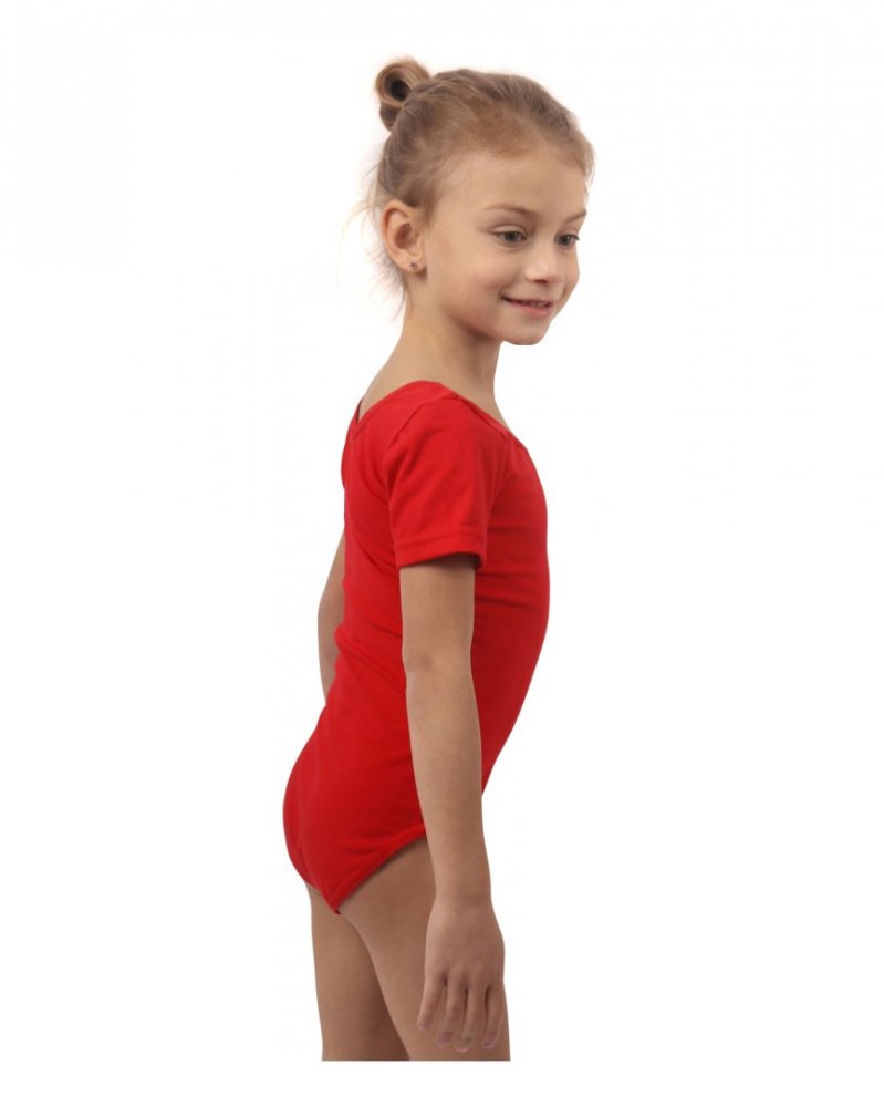 Dívčí baletní, gymnastický dres, červený